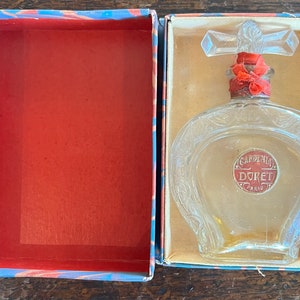 Vintage Doret Gardenia Paris Glass Perfume Bottle unopened & box