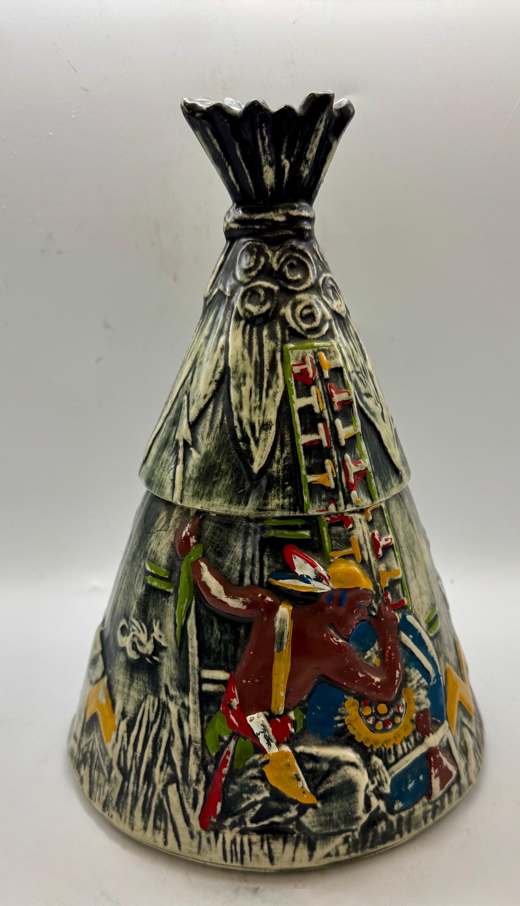 Vintage Mccoy Ceramic Teepee Wigwam Cookie Jar Ex Cond - Etsy