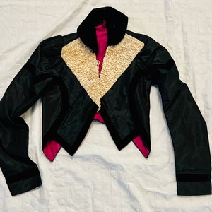 Unusual Victorian Girls silk lace velvet Jacket Sz xx sm