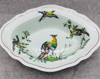 Vintage Copeland Spode Chelsea Birds Red Line Porcelain Serving