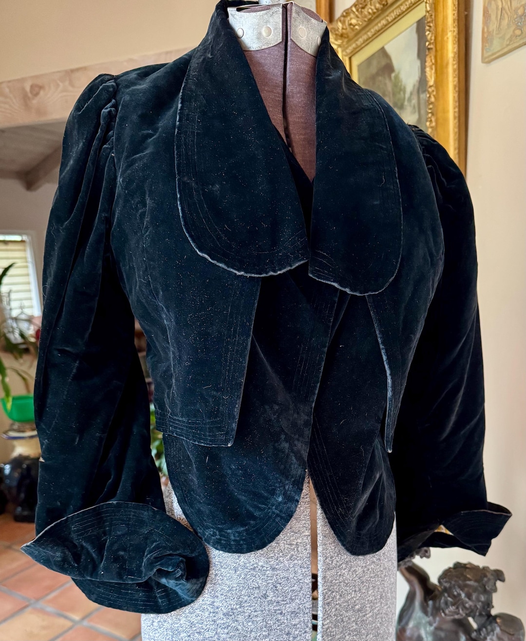 Exquisite Victorian Velvet and Lace Jacket