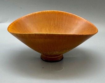 Vintage MCM Swedish Gustavsberg Berndt Friberg Harfur Glaze Pottery Bowl