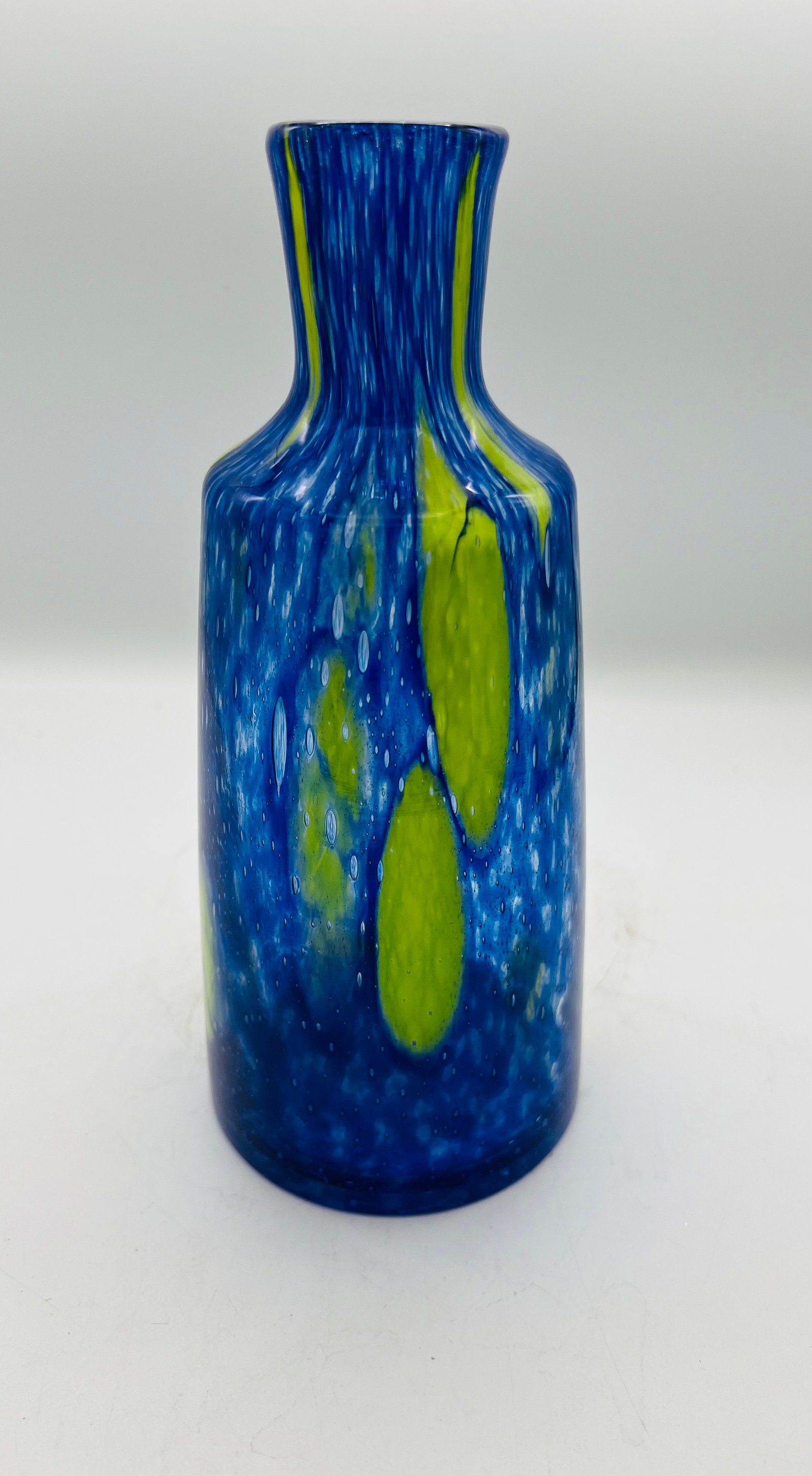 Vase Glass Blue Green Italy - Etsy