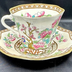 Lovely Antique Coalport Indian Tree Demitasse Porcelain Cup & Saucer