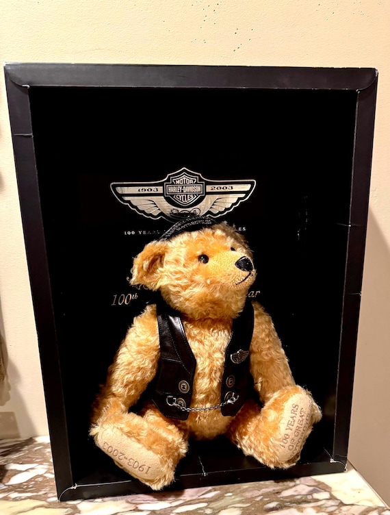 Stieff Harley Davidson Ltd Ed 2003 Teddy Bear W/box & Papers Ex