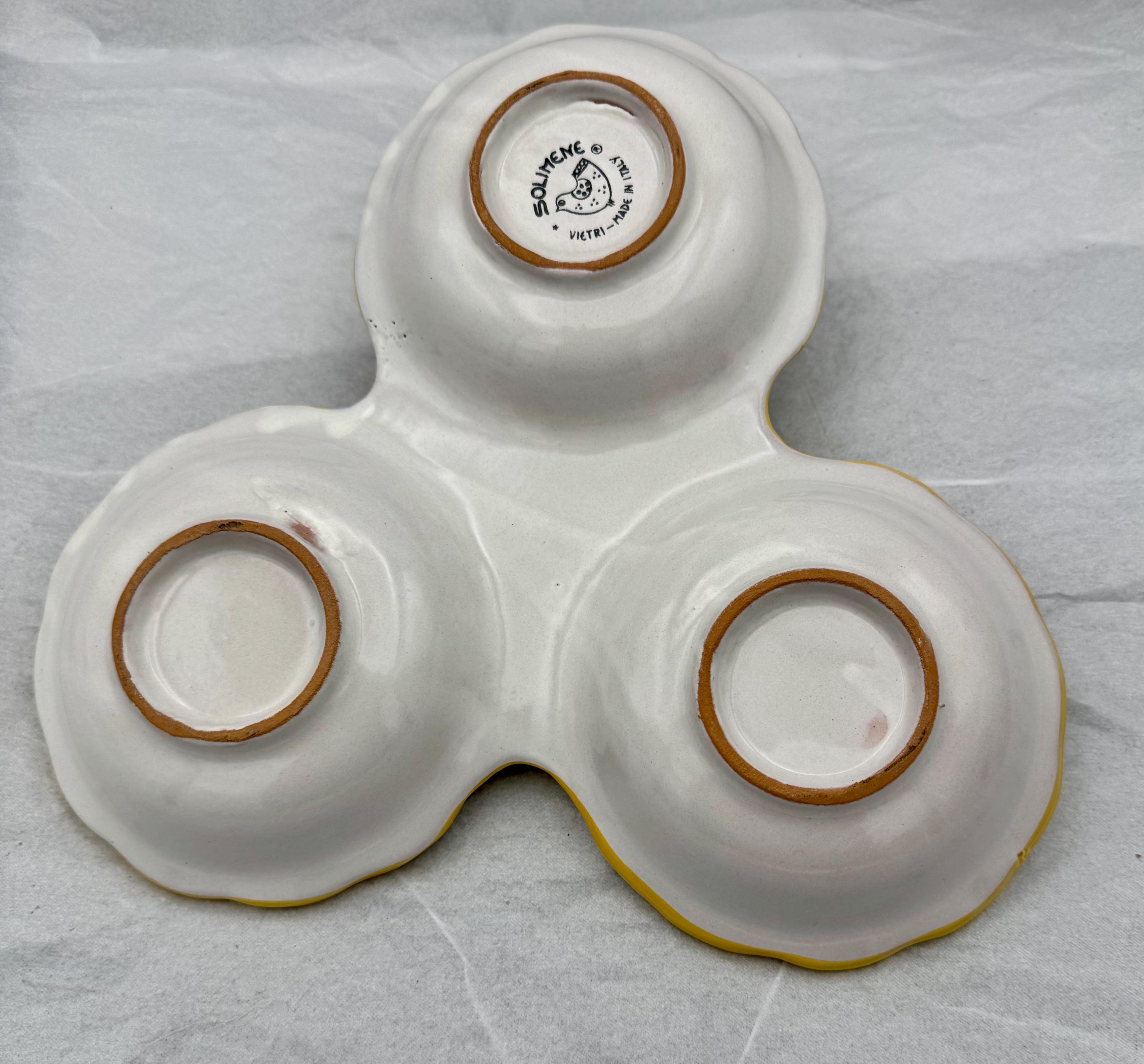 ヴィエトリ・ソリメーネ・カンパーニャ陶器 3パーツサービングボウル
