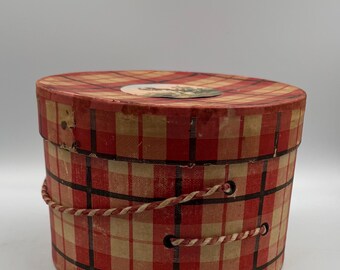 Vintage 1920s Round Doll Suitcase Filled With Vintage Doll Clothes