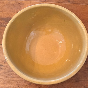 Antique Yellowware Pottery Mixing Bowl - 17&quot; American Farmhouse