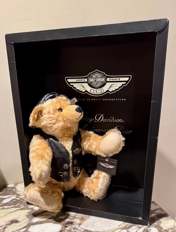 ぬいぐるみ Steiff Festival 2003 Daddey Stieff Harley Davidson Ltd Ed 2003 Teddy Bear W/box & Papers Ex