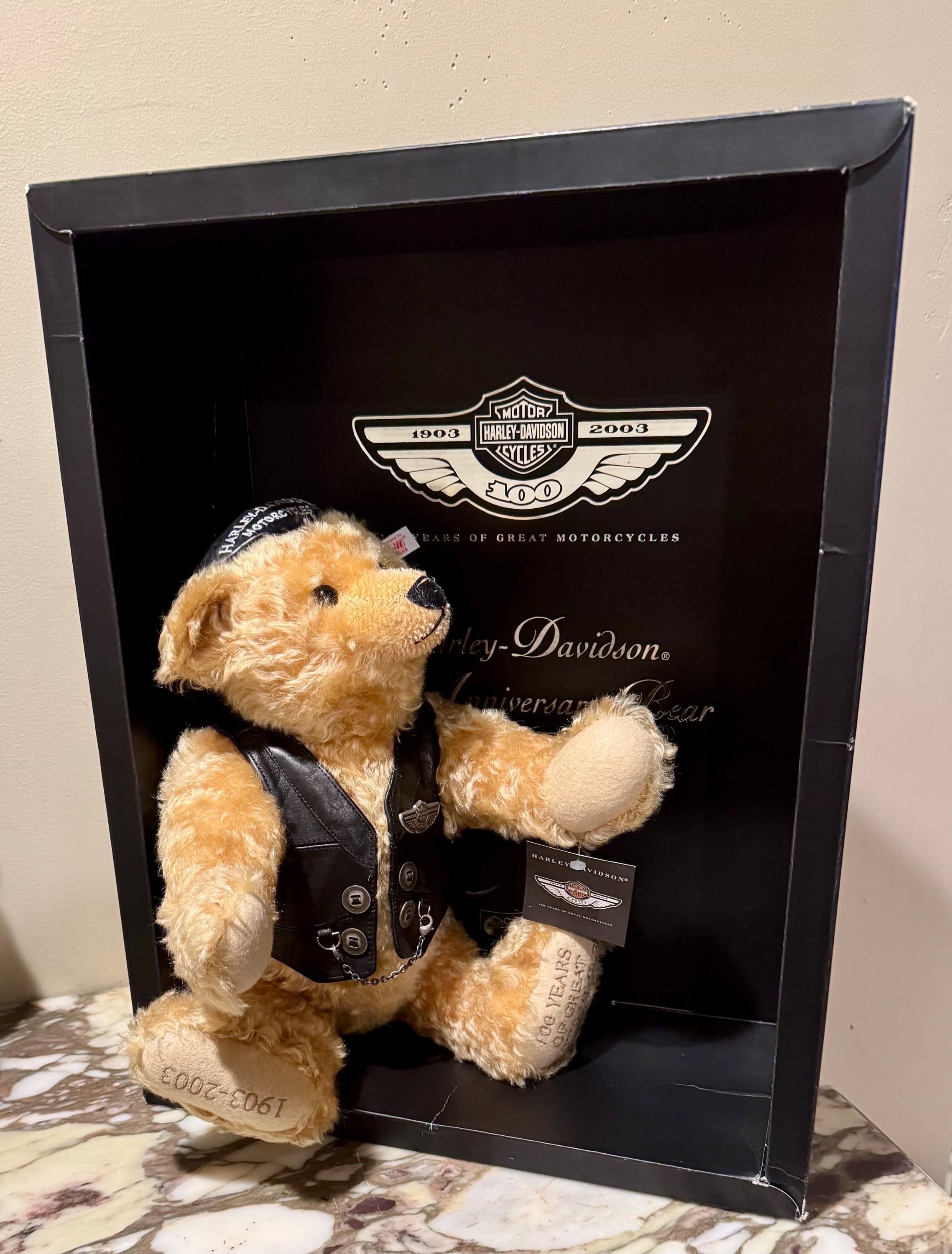 Stieff Harley Davidson Ltd Ed 2003 Teddy Bear W/box & Papers Ex