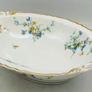 Pretty Scarce Vintage Haviland Limoges Porcelana Fleurette Tigela de Servir Legumes