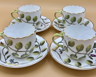 Set 4 Vintage Royal Worcester Blind Earl Raised Design Porcelain