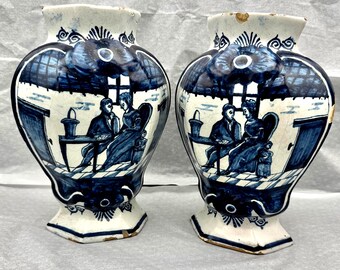 希少なアンティーク 1760年製 オランダ デルフトブルー＆ホワイト 風景