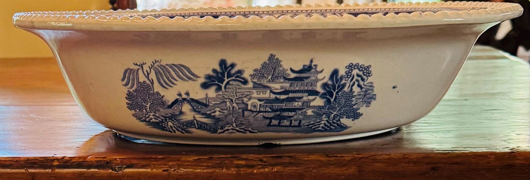 アンティーク イングリッシュ パールウェア ブルー & ホワイト 13