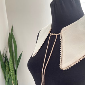 Vintage-Stil Frauen, Bio-Kunstspitze-Kragen, verzierter Abnehmbarer Kragen, Peter-Pan-Ausschnitt, Peter-Pan für Kleid, Abnehmbarer Spitzenkragen