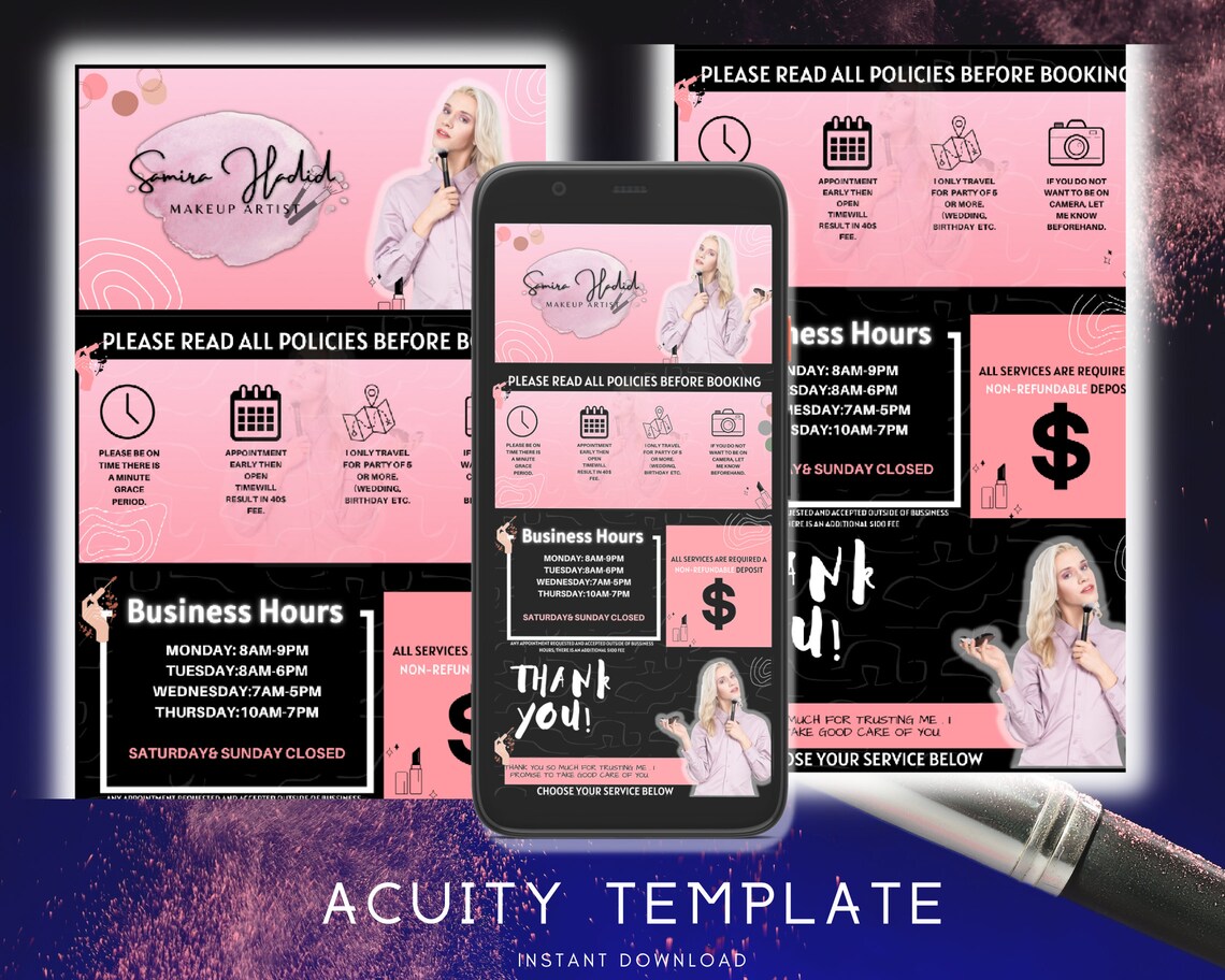 Acuity Scheduling Template Hair Stylist Booking Site Etsy