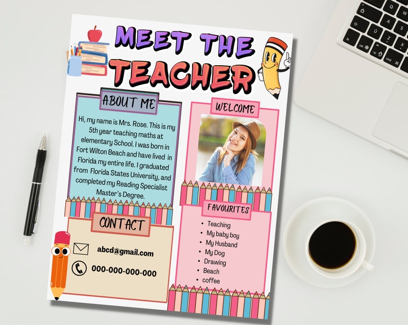Editable Meet the Teacher Template Meet the Teacher Classroom Etsy