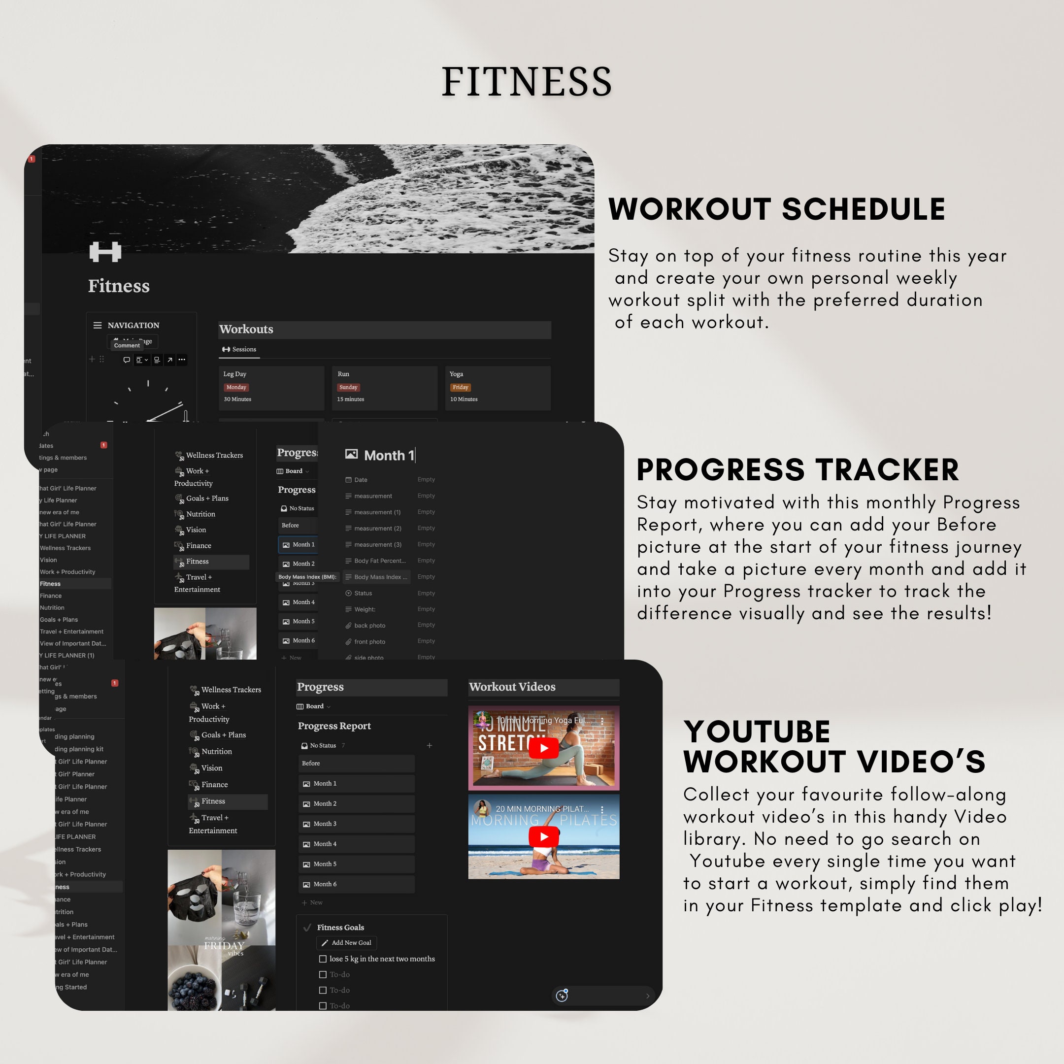 Ultimate Notion Life Planner, All in One Notion Template, Dark Mode ...