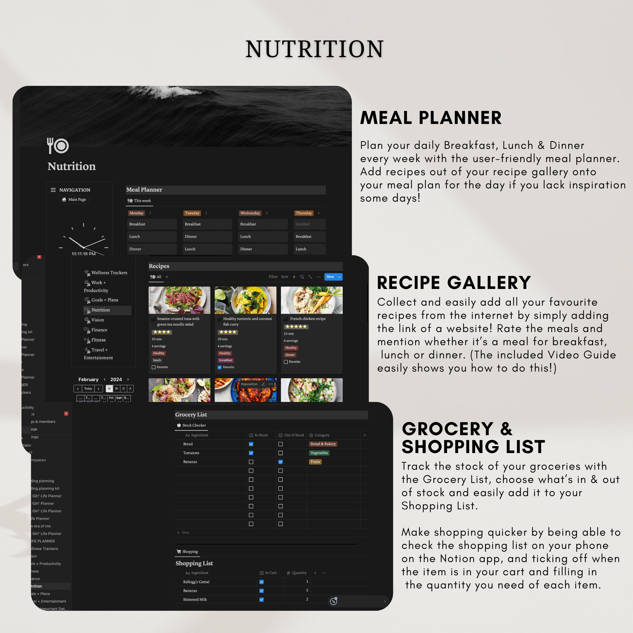 Ultimate Notion Life Planner, All in One Notion Template, Dark Mode ...