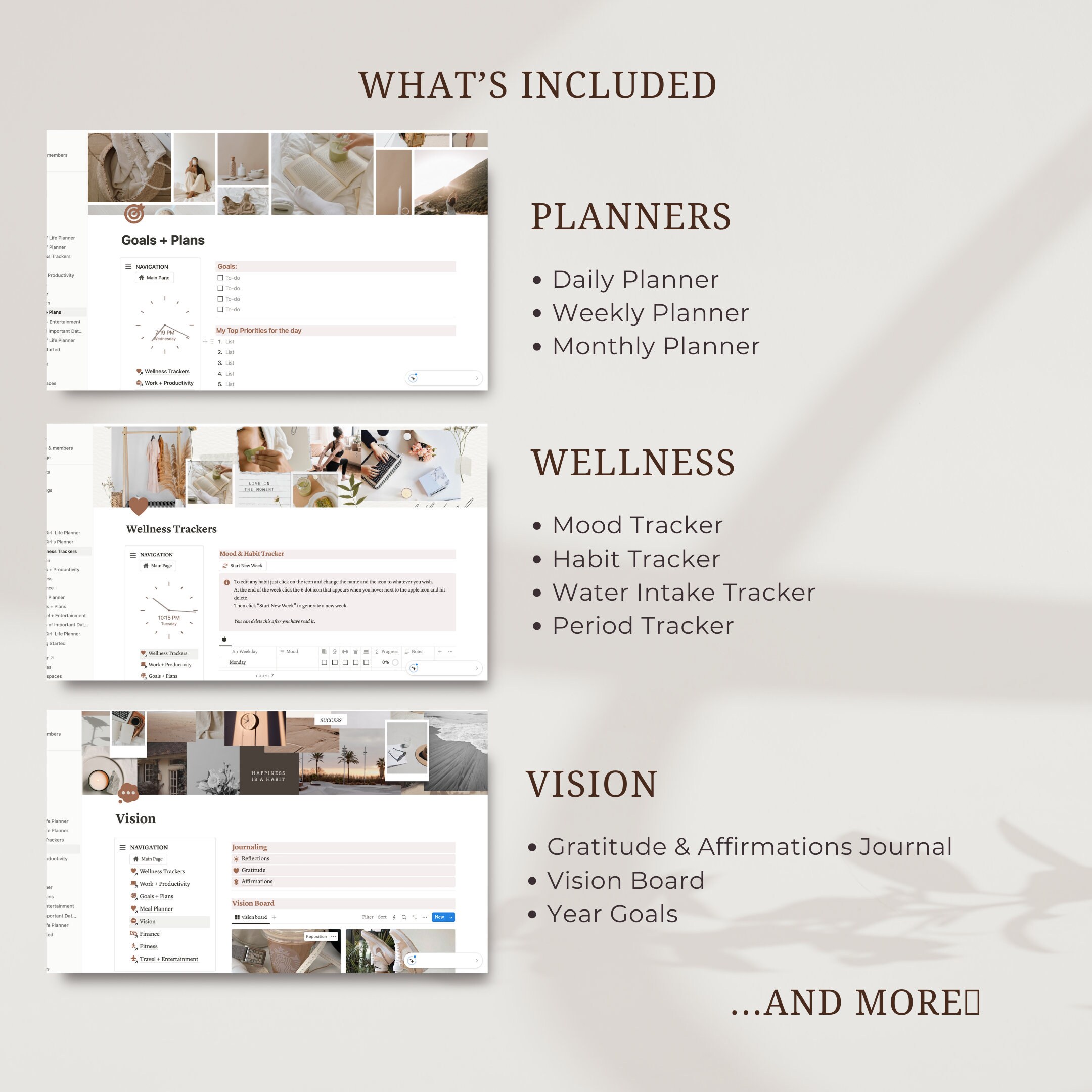 Comprehensive Notion Life Planner: Aesthetic, Minimalist, Self-care Dashboard & Template - Etsy