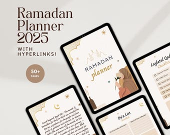 Hyperlinked Digital Ramadan Planner, Quran and Salah Tracker (Printable PDF Download)
