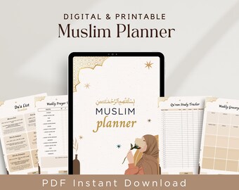 Moslimplanner: gebed en korantracker, dagelijks dagboek (digitale download)