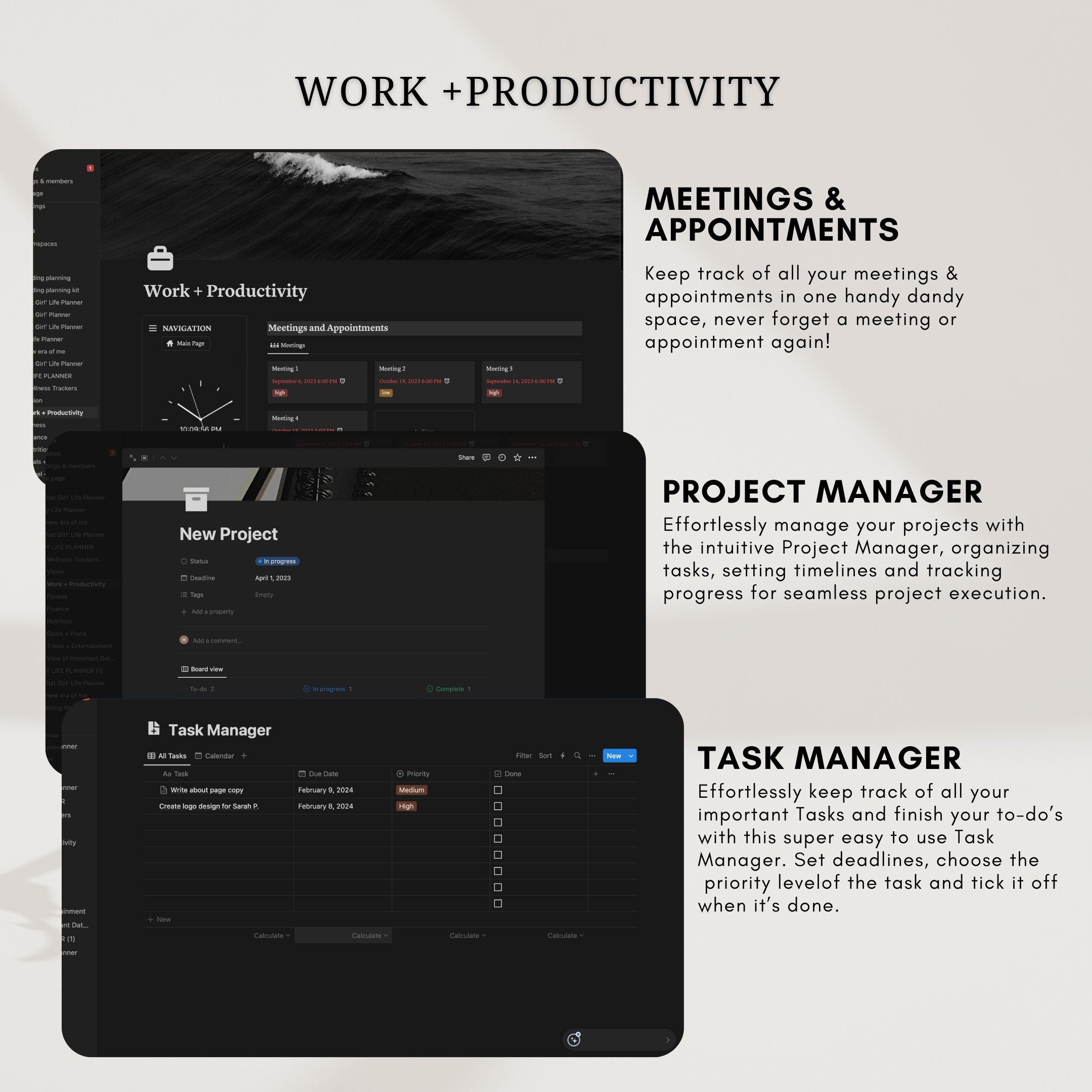 Ultimate Notion Life Planner, All in One Notion Template, Dark Mode ...