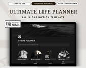 Notion Life Planner: All-in-One Dark Mode Template (Digital Download)