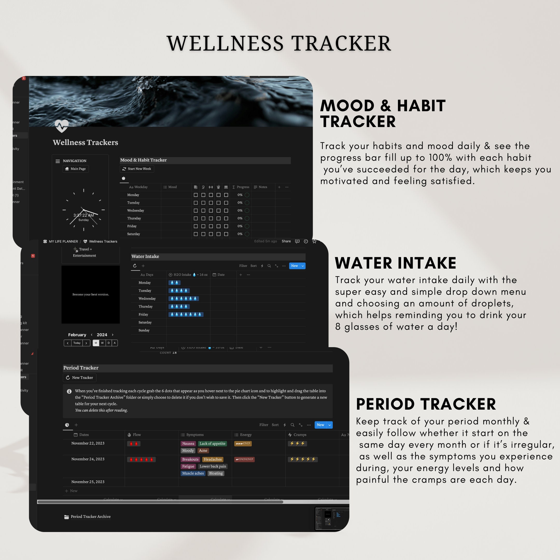 Ultimate Notion Life Planner, All in One Notion Template, Dark Mode ...