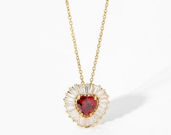 Ruby Heart Pendant - Etsy
