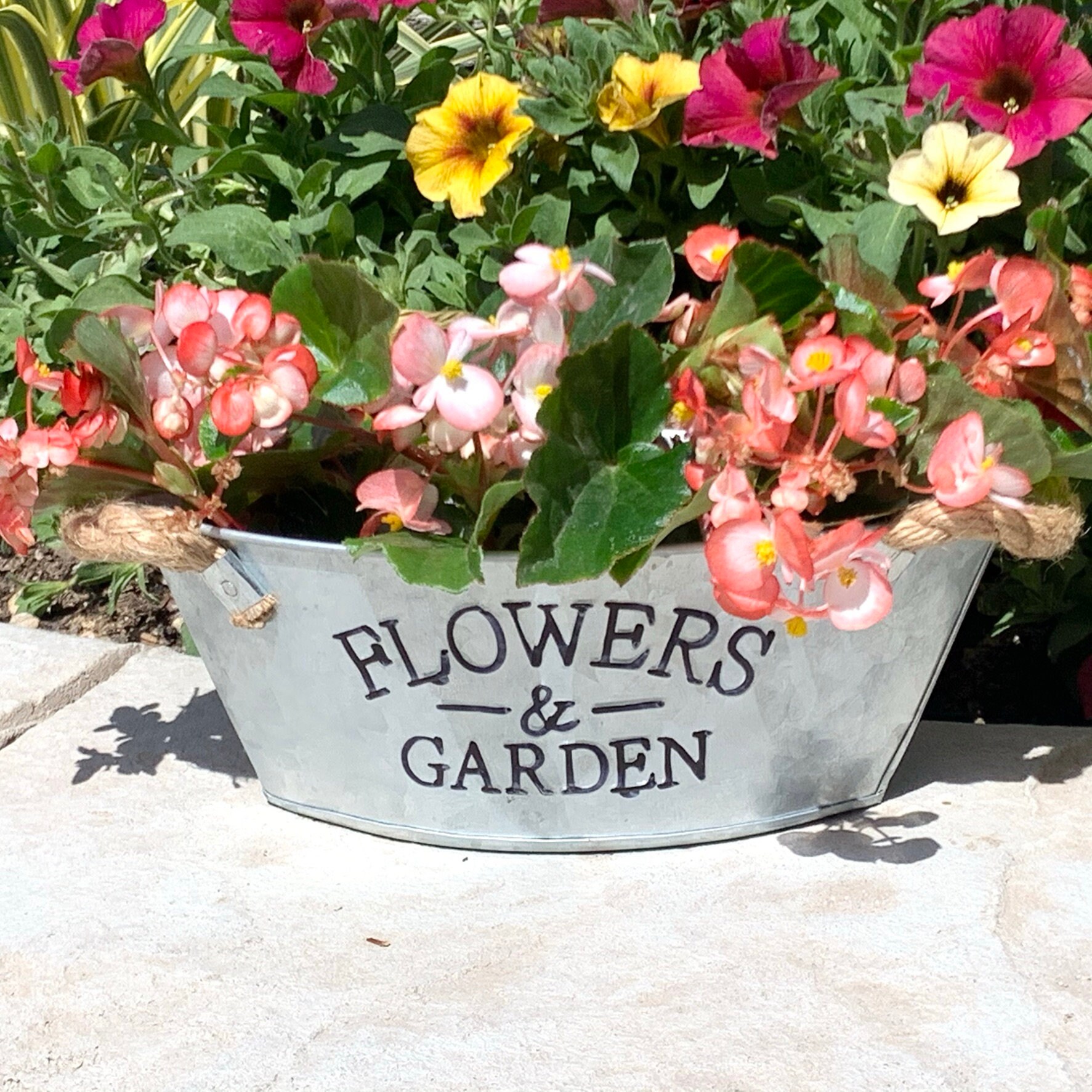 Galvanized Flower Pot Rustic Steel Flower Pot Gardening Etsy