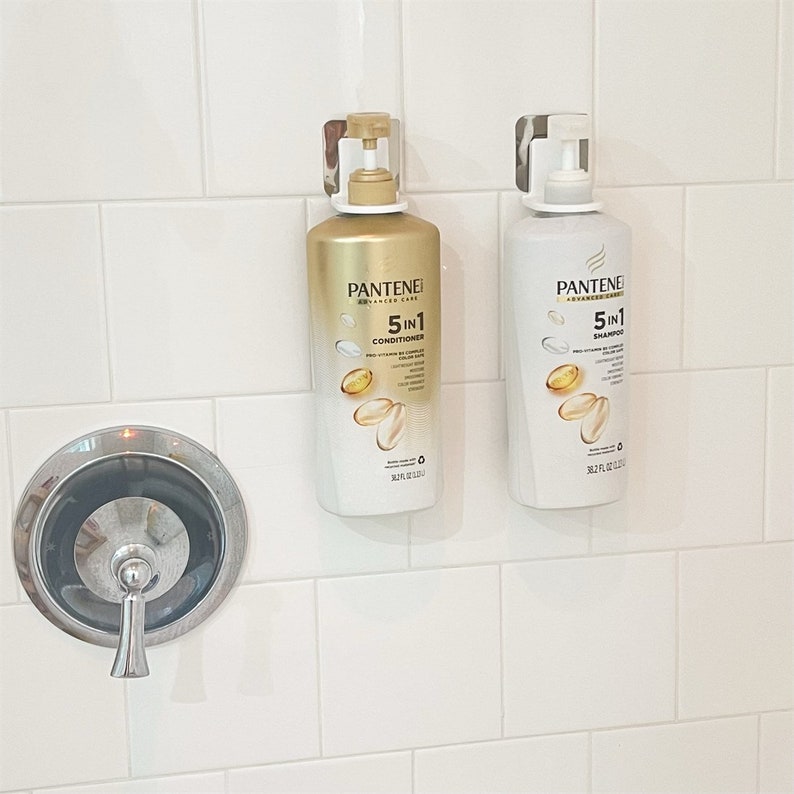 Shower Bottle Holders, Set of 2, Shower Organization, Shampoo Holder