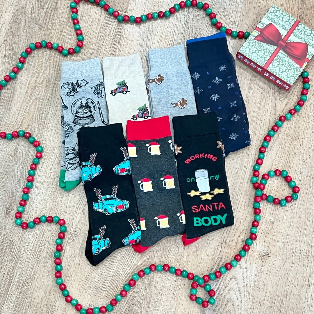 Men's Holiday Socks, Men's Christmas Socks, Socks for Men, Festive Socks, Teen Boy Socks, Fun