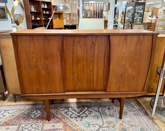 Vintage Mid Century Danish Teak Credenza/Sideboard/Bar Cabinet. Made in Denmark.