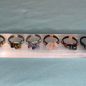 BUY 2 GET 1 FREE! Wire Wrapped Crystal Rings, Healing Gemstone Rings, Crystal Rings, Customized Crystal Rings