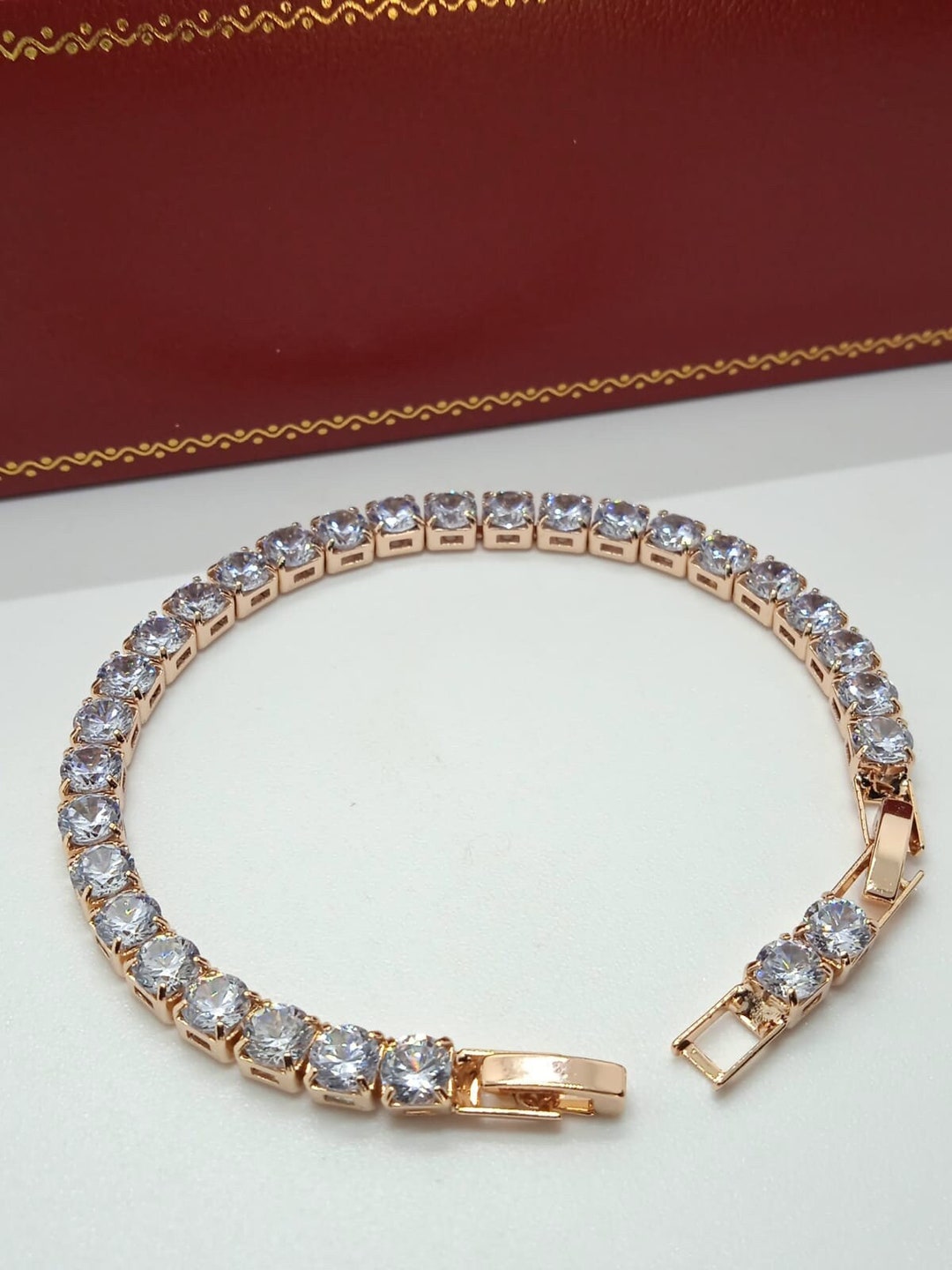 Men's Tennis Bracelet 5mm 24kt Brilliant Swarovski Etsy