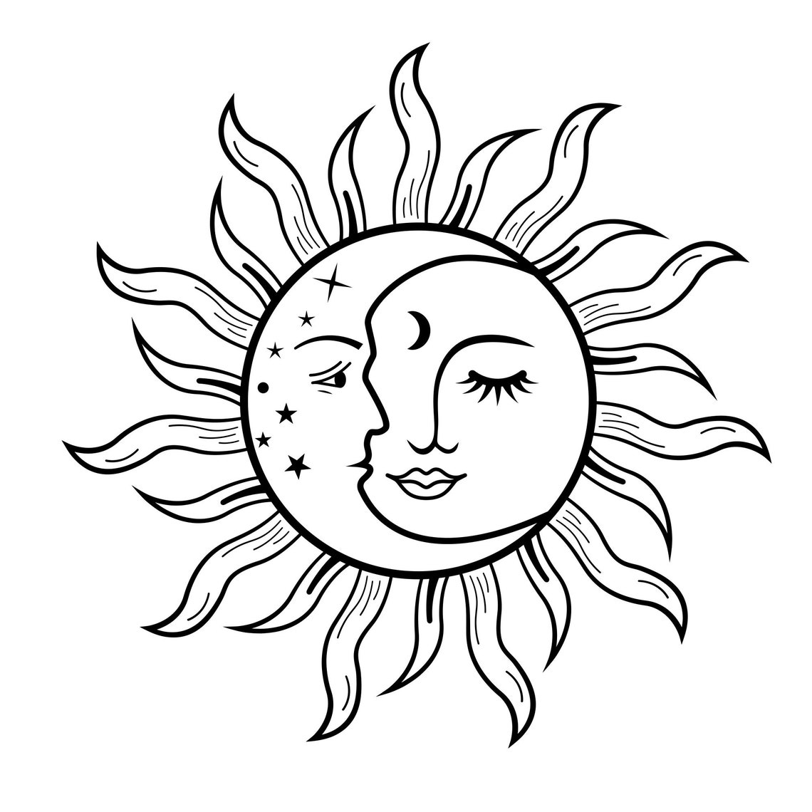 Sun and Moon Design Svg, Nature, Astrology, Night Time, Urban, Cut