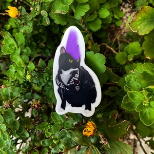 Awesome Punk Cat Vinyl Sticker | Tuxedo Cat • Punk Aesthetic • Alternative Style