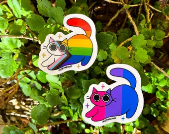Pride Cat Stickers • LGBTQIA+ Art • Pride Laptop Sticker • Stickers For Pride • Pride Flags • Queer Art