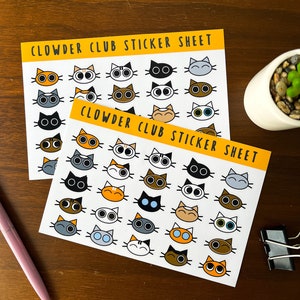 Clowder Cat Sticker Sheet • Cute Cat Sticker Sheet • Journaling Stickers  • Adorable Stationery Stickers • Perfect For Cat Lover