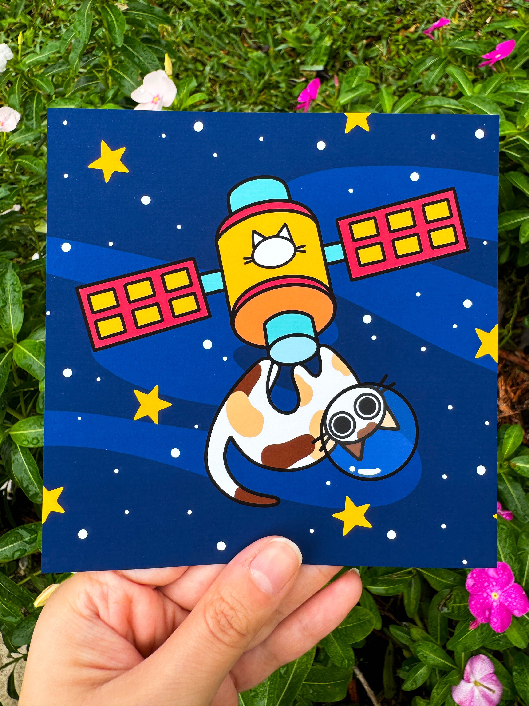 Space Cat Art Prints • 5 X 5 Art Prints • Feline Cosmic Journey ...