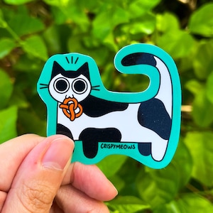 Purrfectly Twisted Cat Sticker • Pretzel Cat • Pretzel Lovers • Cat Lovers • Sticker For Foodies • Cheesy Gift • Soft Pretzel Sticker