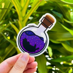 Spooky Potion Cat Sticker, Halloween Sticker, Spooky Season Sticker, Gift For Cat Owner