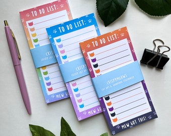 Paw Print To Do List • Adorable Cat Stationery • Pastel Notepads • Personalized Cat Stationery • Gift For Cat Lover • Stationery Lover