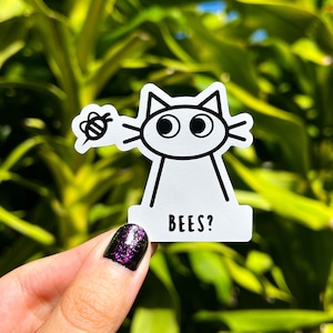 ミツバチ？猫マグネット • 猫マグネット 2&quot; x 2&quot; • かわいい車用マグネット • 冷蔵庫用マグネット • 愛らしい動物マグネット • おもしろい猫ギフト