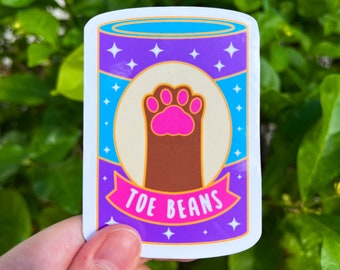 Toe Beans Magnet • Cat Lover Paw Print Magnet • Kitty Paw Print Artwork • Cute Refrigerator Magnet • Decorative Cat Paw Print Fridge Magnet
