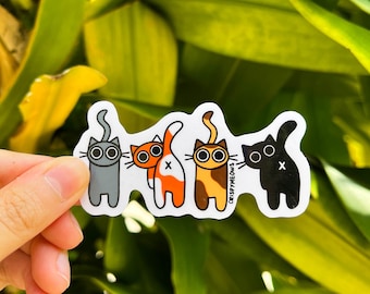 Köpfe oder Schwänze Katze Sticker • Katzen Po Sticker • Lustiger Katzen Sticker • Süßer Laptop Aufkleber • Perfekt für Wasserflasche • Planer Sticker