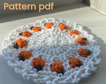 Pumpkin Coaster Crochet Pattern: quick, Halloween  and fall themed(PDF Pattern)