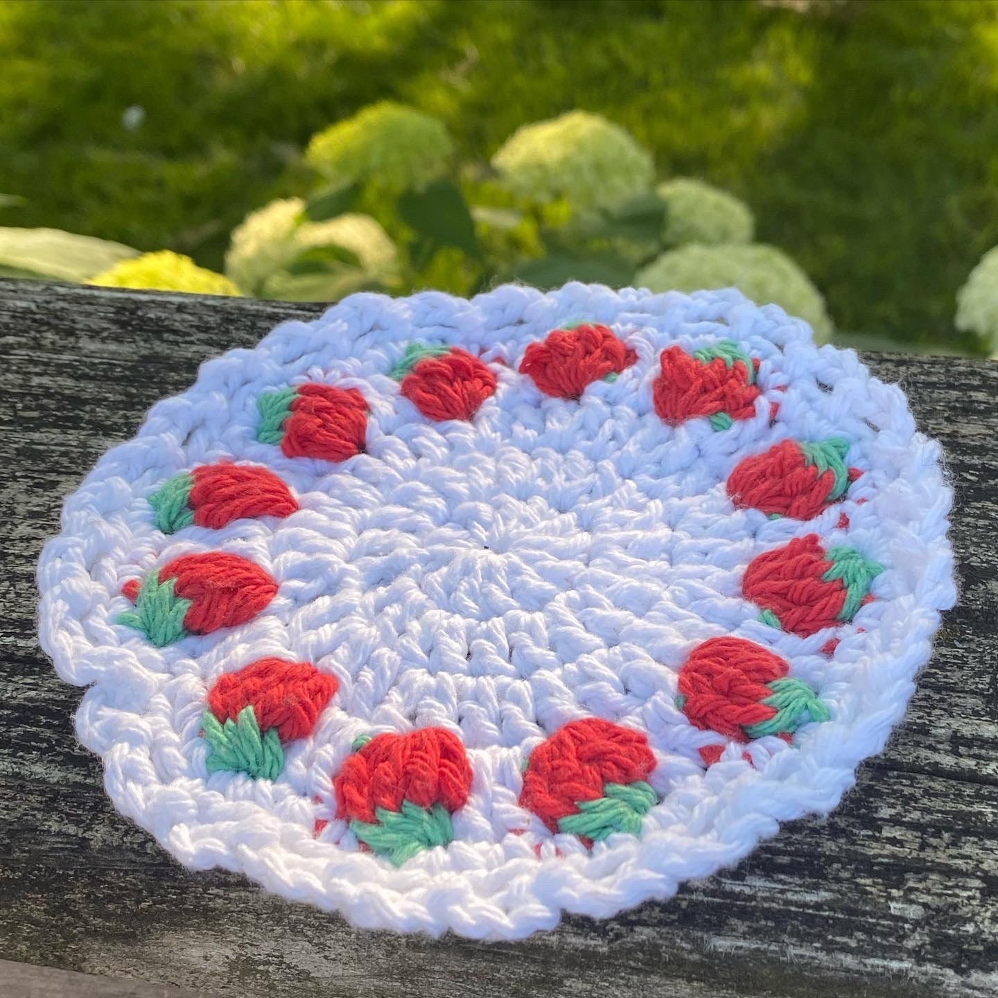 Strawberry Crochet Coaster Pattern Cottage Core Cute and Etsy