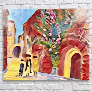 Giclee Prints Jerusalem Art Israel Painting Impressionist Jewish Wall Art. Old City of Jerusalem Jewish  Modern Art Jewish Gift